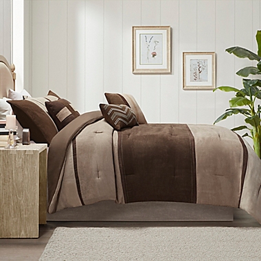 Madison Park Palisades 7-Piece Reversible Queen Comforter Set in Brown. View a larger version of this product image.