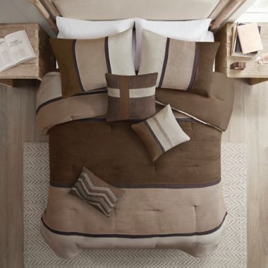 Madison Park Palisades 7-Piece Reversible Queen Comforter Set in Brown. View a larger version of this product image.