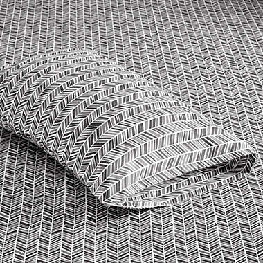 Madison Park Chevron Microfiber Twin XL Sheet Set in Grey. View a larger version of this product image.