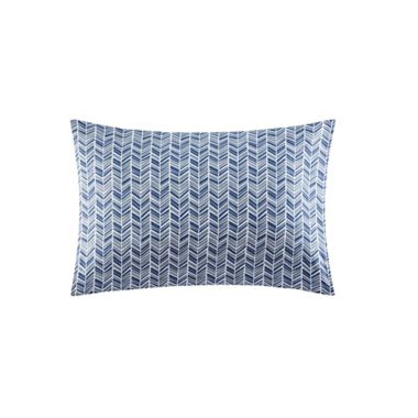 Madison Park Chevron Microfiber Printed King Sheet Set in Navy. View a larger version of this product image.