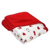 Bellabu Bear&reg; Christmas Cookies 2-Layer Reversible Bamboo Blanket in White