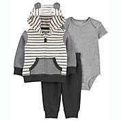 carter&#39;s&reg; 3-Piece Striped Jacket, Bodysuit, and Pant Set in Grey