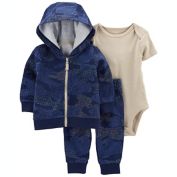 carter's&reg; 3-Piece Camo Jacket, Bodysuit, and Pant Set in Navy