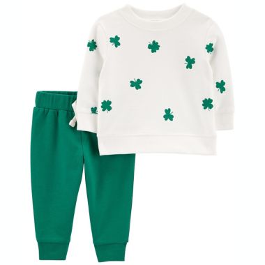 carter's&reg; 2-Piece Clover St. Patrick's Day Pant and Top Set in Green. View a larger version of this product image.