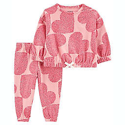 carter's® 2-Piece Valentine Hearts Pant and Top Set in Pink