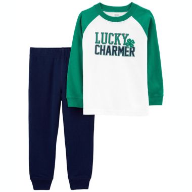 carter's&reg; 2-Piece Charmer Long Sleeve Jersey Top and Jogger Pant Set. View a larger version of this product image.