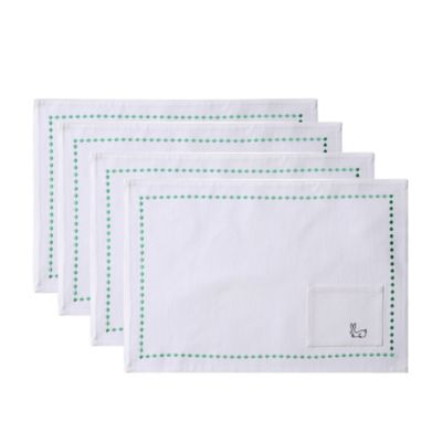 Everhome&trade; Embroidered Easter Bunny Placemats in Bright White (Set of 4)