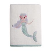ever & ever&trade; Mermaid Embroidered Bath Towel in White/Aqua
