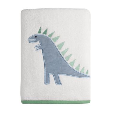 ever &amp; ever&trade; Dinosaur Embroidered Bath Towel in White/Green. View a larger version of this product image.