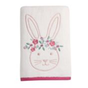 ever & ever&trade; Bunny Embroidered Bath Towel in White/Rose