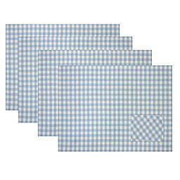 Everhome™ Easter Gingham Summer Song Placemats in Light Blue (Set of 4)