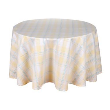 Everhome&trade; Easter Plaid 70-Inch Round Tablecloth. View a larger version of this product image.