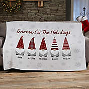 Christmas Gnome Personalized 50-Inch x 60-Inch Plush Fleece Blanket in White/Red
