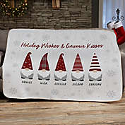 Christmas Gnome Personalized 50-Inch x 60-Inch Sherpa Blanket in White/Red