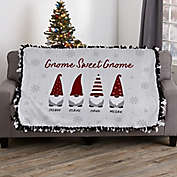 Merry Family Personalized Christmas 50-Inch x 60-Inch Tie Blanket in White