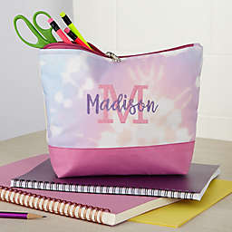 Playful Name Embroidered Tie Dye Pencil Bag