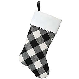 National Tree Company® General Store 19-Inch Plaid Christmas Stocking in Black