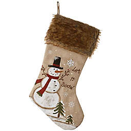 National Tree Company® Alpine 21-Inch Black Hat Snowman Christmas Stocking in Brown