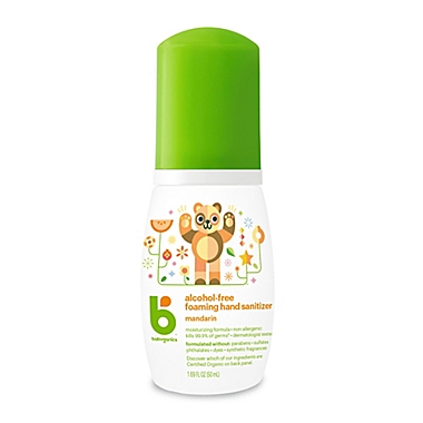 Babyganics&reg; 1.69 oz. On-the-Go Alcohol-Free Foaming Hand Sanitizer in Mandarin. View a larger version of this product image.