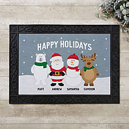 Santa and Friends Personalized Christmas Doormat