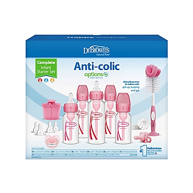 Dr. Brown&#39;s Natural Flow&reg; Options+&trade; 17-Piece Complete Infant Starter Set in Pink. View a larger version of this product image.