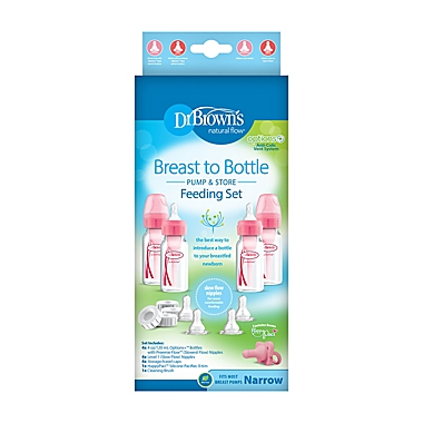 Dr. Brown&#39;s&reg; Breast to Bottle Feeding Set in Pink. View a larger version of this product image.