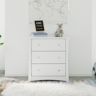 Storkcraft&reg; Crescent 3-Drawer Chest in White. View a larger version of this product image.