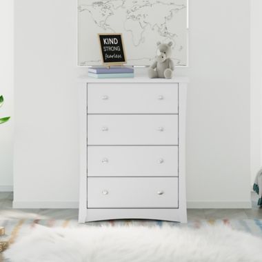 Storkcraft&reg; Crescent 4-Drawer Chest in White. View a larger version of this product image.