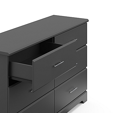 Storkcraft&reg; Brookside 6-Drawer Combo Dresser in Grey. View a larger version of this product image.