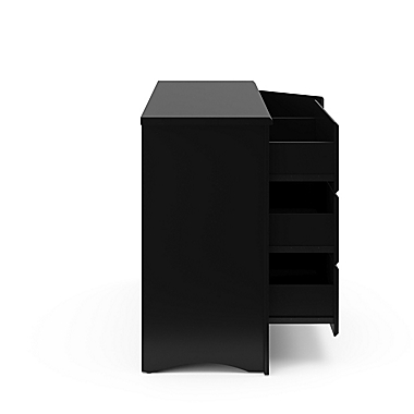 Storkcraft Crescent 3-Drawer Combo Dresser in Black. View a larger version of this product image.