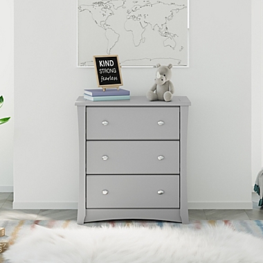 Storkcraft&reg; Crescent 3-Drawer Chest in Pebble Grey. View a larger version of this product image.