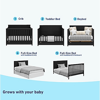 Graco&reg; Hadley 4-in-1 Convertible Crib with Drawer in Black. View a larger version of this product image.
