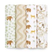 aden + anais essentials&reg; 4-Pack Tanzania Cotton Muslin Swaddle Blankets in Tan