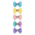 Alternate image 0 for Khristie&reg; Size 0-6M 5-Pack Metallic Heart Bow Hair Clips