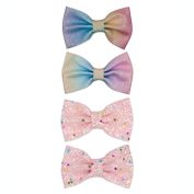 Khristie&reg; Size 0-6M 4-Pack Rainbow and Glitter Bow Hair Clips