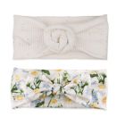 Alternate image 0 for Khristie&reg; Size 0-36M 2-Pack Daisy Bow &amp; Glitter Bun Headwraps in White