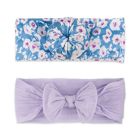 Alternate image 0 for Khristie&reg; Size 0-36M  2-Pack Classic Bow &amp; Bun Headwraps in Purple/Blue