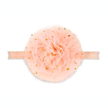 Khristie&reg; Large Poof Headband in Coral. View a larger version of this product image.