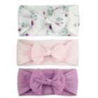 Alternate image 0 for Khristie&reg; 3-Pack Floral &amp; Solid Bow Headwraps in Pink/Purple