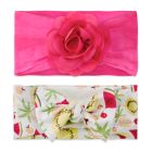 Alternate image 0 for Khristie&reg; Size 0-36M 2-Pack Rose &amp; Fruit Bow Headwraps in Pink