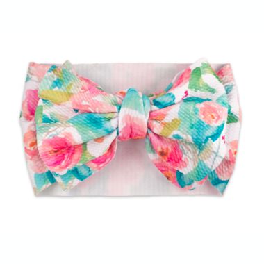 Khristie&reg; Watercolor Floral Oversized Bow Headwrap. View a larger version of this product image.