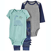 carter&#39;s&reg; 3-Piece Dino Bodysuits and Pant Set in Green