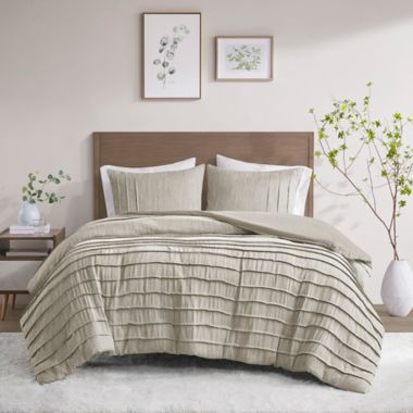 Beautyrest&reg; Maddox 3-Piece Oversized King/California King Duvet Cover Set in Natural. View a larger version of this product image.