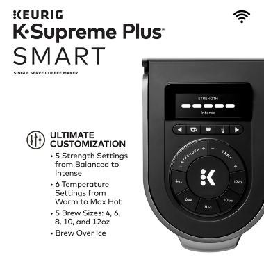 Keurig&reg; K-Supreme Plus&reg; SMART Single Serve Coffee Maker with BrewID&trade; in Black. View a larger version of this product image.