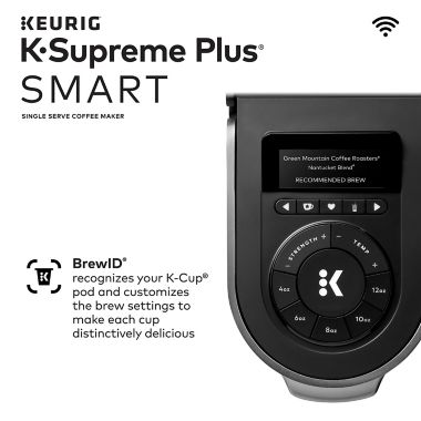 Keurig&reg; K-Supreme Plus&reg; SMART Single Serve Coffee Maker with BrewID&trade; in Black. View a larger version of this product image.