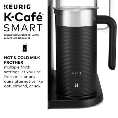 Keurig&reg; K-Cafe&reg; SMART Single-Serve Coffee, Latte & Cappuccino Maker in Black. View a larger version of this product image.