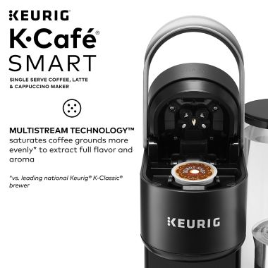 Keurig&reg; K-Cafe&reg; SMART Single-Serve Coffee, Latte & Cappuccino Maker in Black. View a larger version of this product image.
