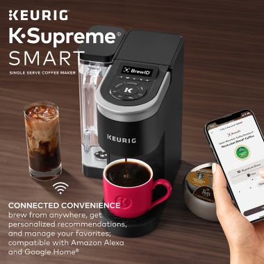 Keurig&reg; K-Supreme&reg; SMART Single Serve Coffee Maker with BrewID&trade; in Black. View a larger version of this product image.