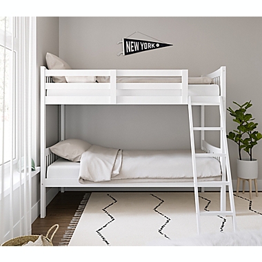 Storkcraft&reg; Caribou Twin Bunk Bed in White. View a larger version of this product image.