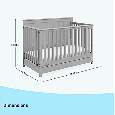 Graco&reg; Hadley 4-in-1 Convertible Crib with Drawer in Pebble Grey. View a larger version of this product image.